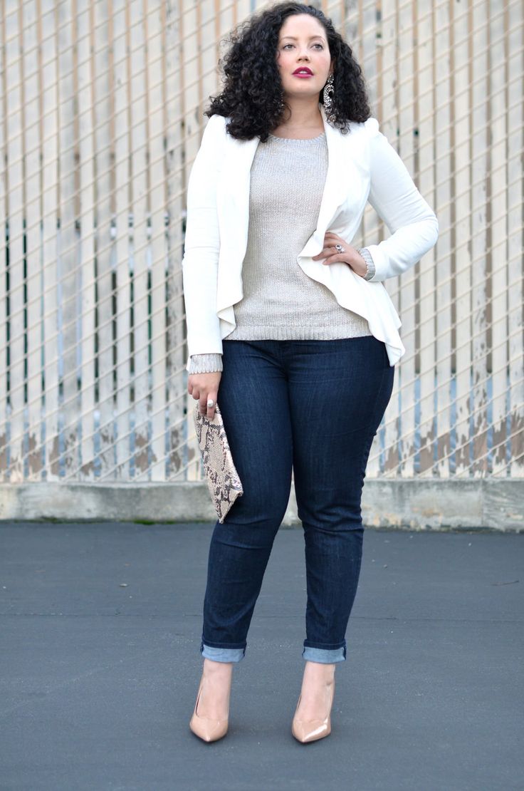 Фото на тему: Как носить узкие джинсы полным женщинам?